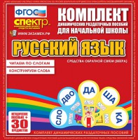 Динамические раздаточные пособия. Русский язык (веера). Читаем по слогам (слоги из двух букв). Конструируем слова (слоги из двух и трех букв). - fgospostavki.ru - Тула
