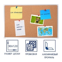 Доска пробковая 1200х900 - fgospostavki.ru - Тула