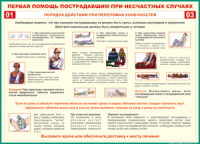 Таблица "Порядок действий при переломах конечностей" (100х140 сантиметров, винил) - fgospostavki.ru - Тула