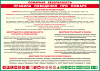Таблица "Пожарная безопасность. Правила поведения при пожаре" (100х140 сантиметров, винил) - fgospostavki.ru - Тула
