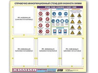 Стенд информационный "Правила техники безопасности в кабинете химии" (80х75, 4 кармана) - fgospostavki.ru - Тула