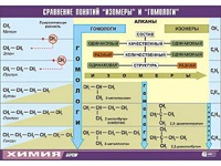 Таблица демонстрационная "Сравнение понятий изомер и гомолог" (винил 70x100) - fgospostavki.ru - Тула