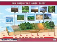 Таблица демонстрационная "Смена природных зон от полюсов к экватору" (винил 70*100) - fgospostavki.ru - Тула