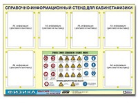 Стенд информационный "Правила техники безопасности в кабинете физики" (80х110, 6 карманов) - fgospostavki.ru - Тула