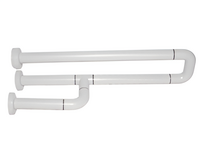 Поручень неоткидной трёхопорный с антибактериальным покрытием (белый) - fgospostavki.ru - Тула