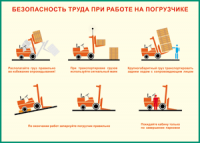 Таблица "Безопасность труда при работе на погрузчике" (100х140 сантиметров, винил) - fgospostavki.ru - Тула