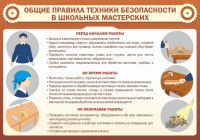 Стенд "Общие правила техники безопасности в школьных мастерских" - fgospostavki.ru - Тула