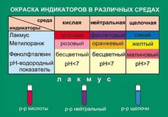 Таблица. Окраска индикаторов в различных средах. - fgospostavki.ru - Тула