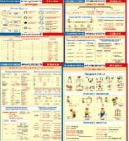 Комплект таблиц "Грамматика французского языка (9 листов)" (100х140 сантиметров, винил) - fgospostavki.ru - Тула