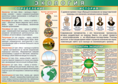 Таблица "Экология. Определения и история" (100х140 сантиметров, винил) - fgospostavki.ru - Тула