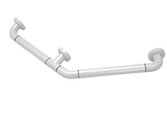 Поручень угловой трехопорный с антибактериальным покрытием (белая) - fgospostavki.ru - Тула
