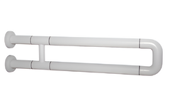 Поручень неоткидной двухопорный с антибактериальным покрытием (белый) - fgospostavki.ru - Тула