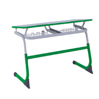 Парта SMARTY двухместная регулируемая по высоте (наклонная столешница) с антивандальной кромкой - fgospostavki.ru - Тула