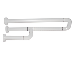 Поручень неоткидной трёхопорный с антибактериальным покрытием (белый) - fgospostavki.ru - Тула
