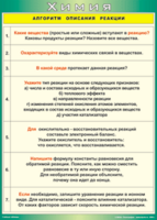 Таблица "Алгоритм описания реакции" (100х140 сантиметров, винил) - fgospostavki.ru - Тула
