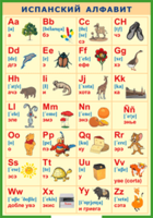 Таблица "Испанский алфавит в картинках (с транскрипцией)" (100х140 сантиметров, винил) - fgospostavki.ru - Тула