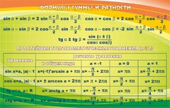 Стенд "Формулы суммы и разности" - fgospostavki.ru - Тула