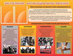 Стенд "Экстремизм-антисоциальное явление" - fgospostavki.ru - Тула