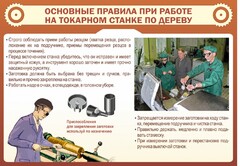 Стенд "Основные правила при работе на токарном станке по дереву" - fgospostavki.ru - Тула