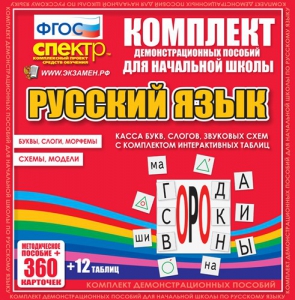Динамические раздаточные пособия. Русский язык (комплект демонстрационных материалов). Касса букв, слогов, звуковых схем с набором интерактивных таблиц. - fgospostavki.ru - Тула