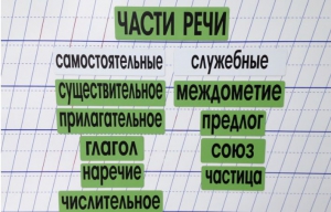 Набор магнитных карточек "Части речи" (фон зелёный) - fgospostavki.ru - Тула