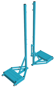 Стойки волейбольные для зала с механизмом натяжения (передвижная с противовесом, без сетки) - fgospostavki.ru - Тула