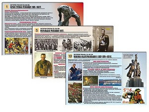 Комплект таблиц по истории "История России XX - XXI вв." раздаточные (цветные, ламинированные, А4, 12 штук) - fgospostavki.ru - Тула