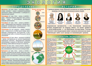 Таблица "Экология. Определения и история" (100х140 сантиметров, винил) - fgospostavki.ru - Тула