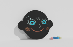 Фигурная грифельная меловая доска на тему эмоций - fgospostavki.ru - Тула