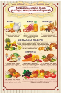 Стенд "Витамины, жиры, белки" - fgospostavki.ru - Тула