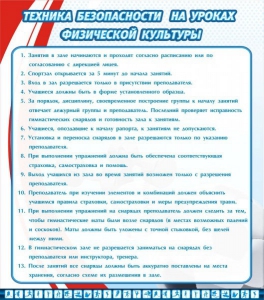Стенд "Техника безопасности на уроках физкультуры" - fgospostavki.ru - Тула