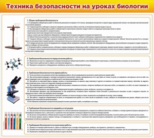 Стенд "Техника безопасности на уроках биологии" Вариант 2 - fgospostavki.ru - Тула