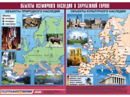 Таблица демонстрационная "Объекты всемирного наследия в Зарубежной Европе" (винил 100*140) - fgospostavki.ru - Тула