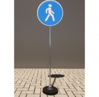 Знак дорожный "Пешеходная дорожка" 4.5.1 типоразмер 40 на стойке с основанием 3кг - fgospostavki.ru - Тула