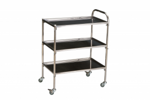 Столик инструментальный передвижной из нержавеющей стали с тремя полками (импортные колеса) - fgospostavki.ru - Тула