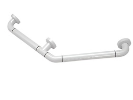 Поручень угловой трехопорный с антибактериальным покрытием (белая) - fgospostavki.ru - Тула