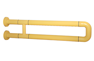 Поручень неоткидной двухопорный с антибактериальным покрытием (желтый) - fgospostavki.ru - Тула