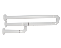 Поручень неоткидной трёхопорный с антибактериальным покрытием (белый) - fgospostavki.ru - Тула
