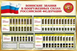 Стенд "Воинские звания в вооруженных силах РФ" - fgospostavki.ru - Тула
