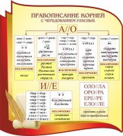 Стенд "Правописание корней с чередованием гласных" - fgospostavki.ru - Тула