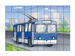 Магнитный пазл "Троллейбус" - fgospostavki.ru - Тула