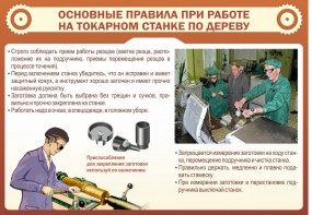 Стенд "Основные правила при работе на токарном станке по дереву" - fgospostavki.ru - Тула