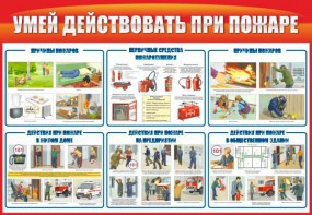 Стенд "Умей действовать при пожаре" - fgospostavki.ru - Тула